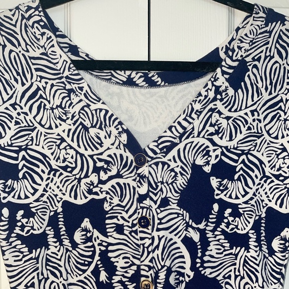 Navy and White Zebra Lilly Pulitzer Dress Size Small - Picture 2 of 5